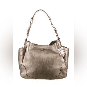 Prada Side Pocket Hobo Vitello Daino | Metallic Gold